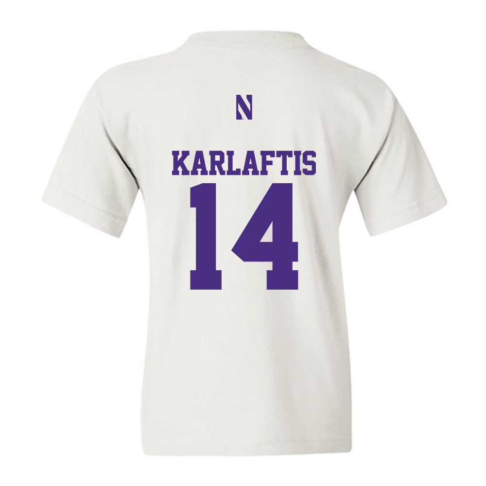 Northwestern - NCAA Football : Yannis Karlaftis - Classic Shersey Youth T-Shirt-1