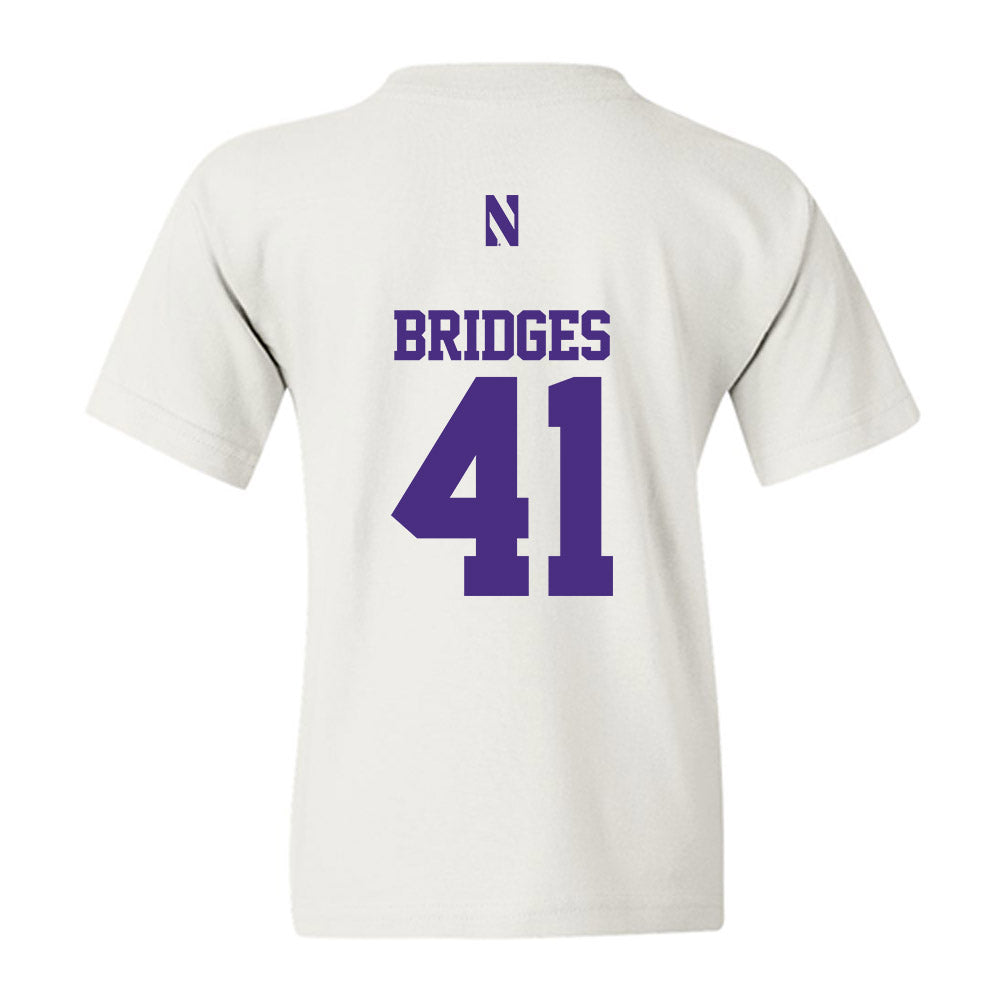 Northwestern - NCAA Baseball : Tommy Bridges - Classic Shersey Youth T-Shirt-1