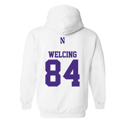 Northwestern - NCAA Football : Hunter Welcing - Classic Shersey Hooded Sweatshirt-1