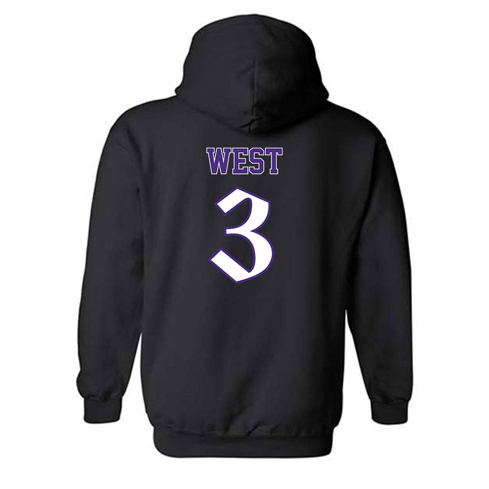 Northwestern - NCAA Men's Basketball : Jake West - Hooded Sweatshirt-1