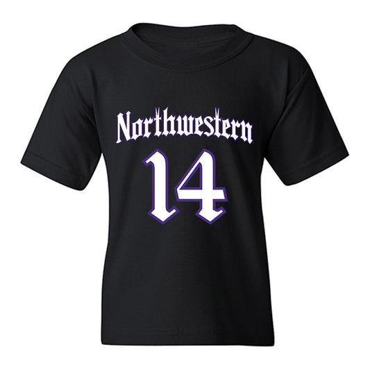 Northwestern - NCAA Football : Yannis Karlaftis - Youth T-Shirt-0