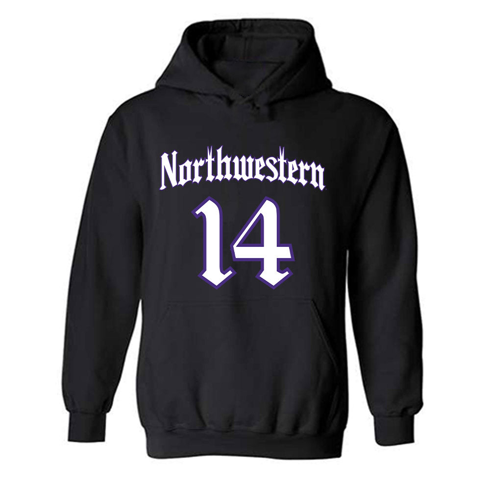 Northwestern - NCAA Football : Yannis Karlaftis - Hooded Sweatshirt-0