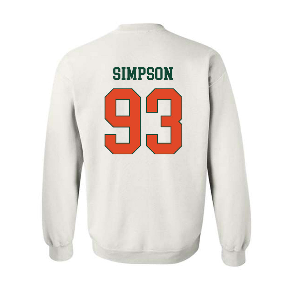 Miami - NCAA Football : Donta Simpson - Classic Shersey Crewneck Sweatshirt-1