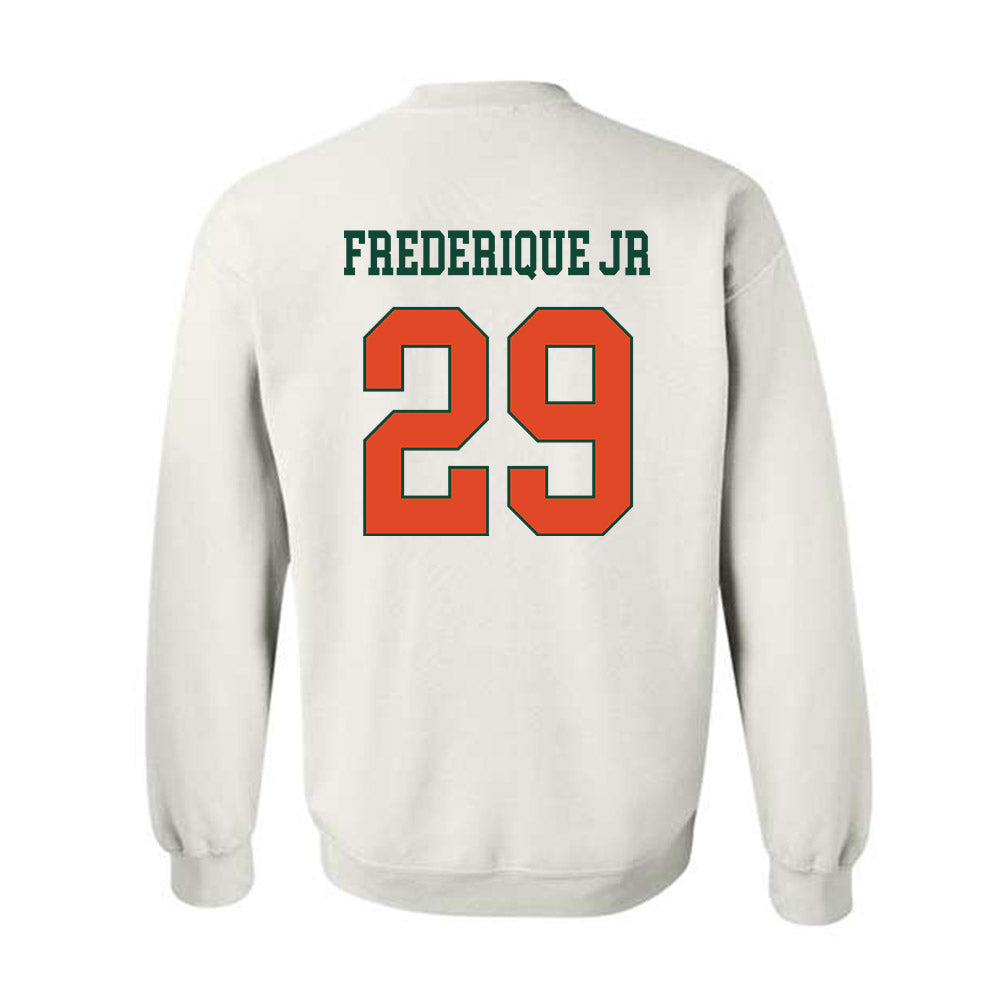 Miami - NCAA Football : Romanas Frederique Jr - Classic Shersey Crewneck Sweatshirt-1