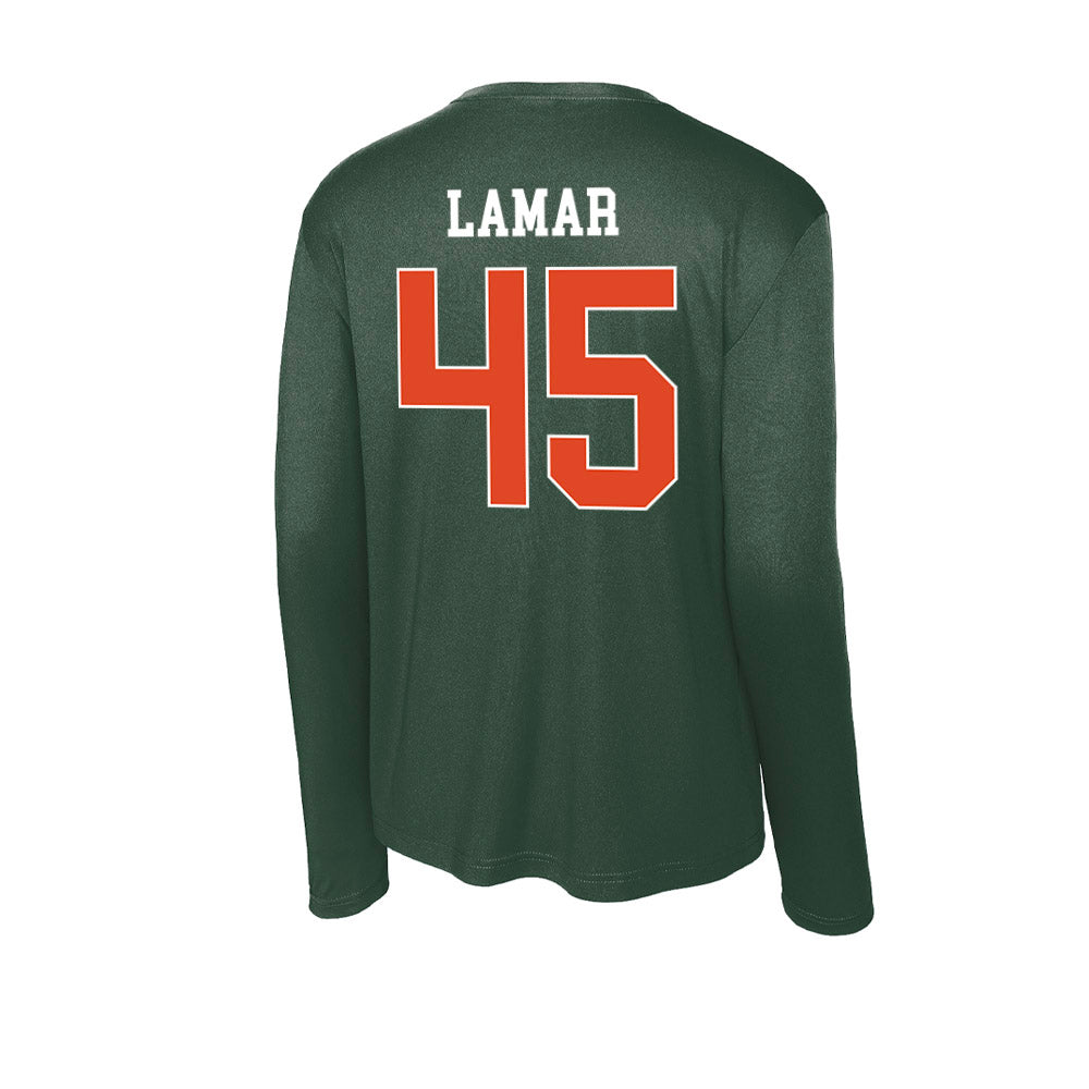 Miami - NCAA Football : Braylon Lamar - Classic Shersey Activewear Long Sleeve T-Shirt-1
