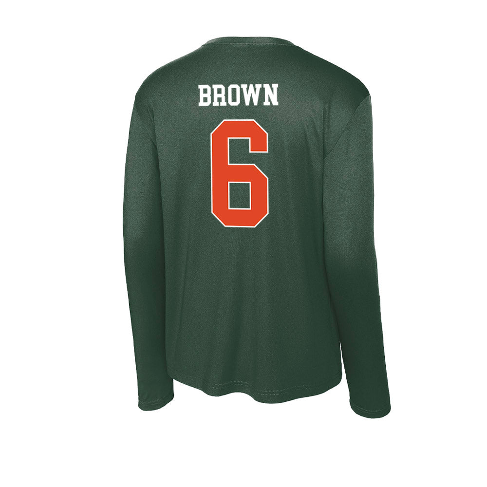 Miami - NCAA Football : CharMar Brown - Classic Shersey Activewear Long Sleeve T-Shirt-1