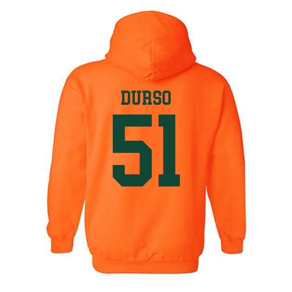 Miami - NCAA Baseball : Jack Durso - Classic Shersey Hooded Sweatshirt-1