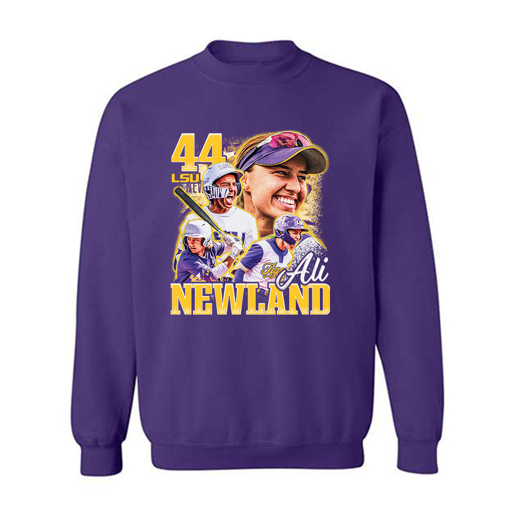 LSU - NCAA Softball : Ali Newland - Crewneck Sweatshirt player collage