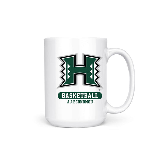 Hawaii - NCAA Men's Basketball : AJ Economou - Coffee Mug-0