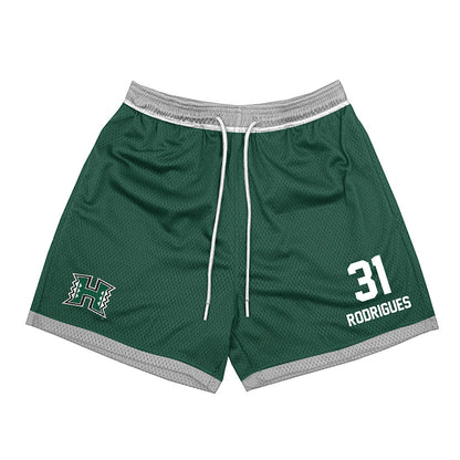 Hawaii - NCAA Football : Kea Rodrigues - Green Shorts