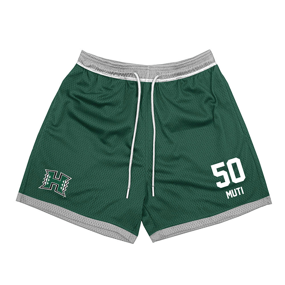 Hawaii - NCAA Football : Tu'i Neau Muti - Green Shorts-0