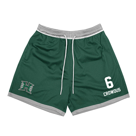 Hawaii - NCAA Football : Dekel Crowdus - Green Shorts