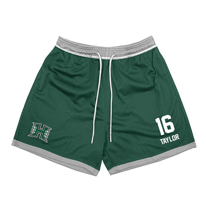 Hawaii - NCAA Football : Logan Taylor - Green Shorts