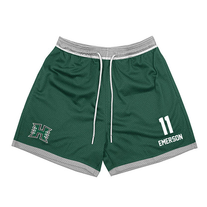 Hawaii - NCAA Football : Nalu Emerson - Green Shorts