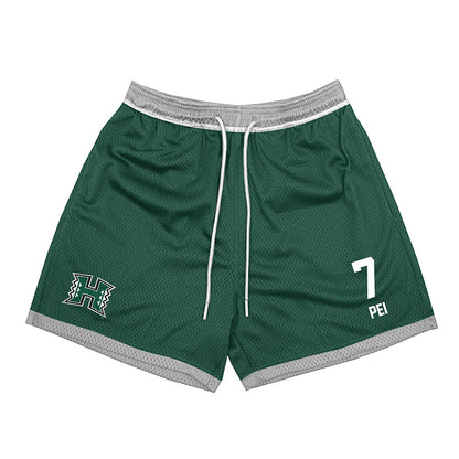 Hawaii - NCAA Football : Meki Pei - Green Shorts