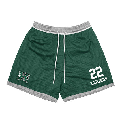 Hawaii - NCAA Football : Ezekiel Rodrigues - Green Shorts