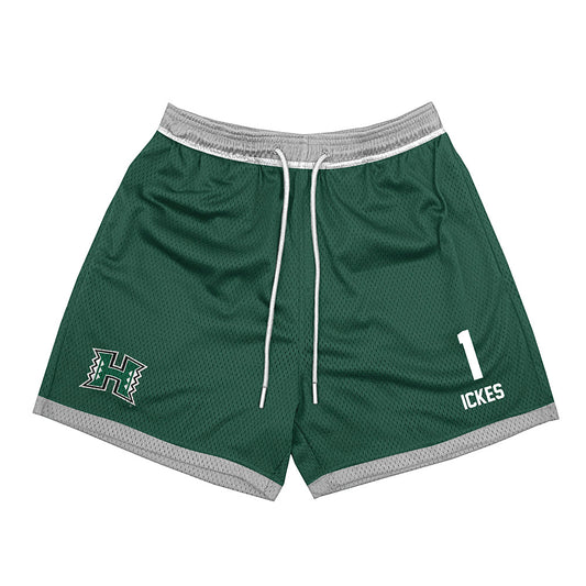 Hawaii - NCAA Baseball : Elijah Ickes - Green Shorts