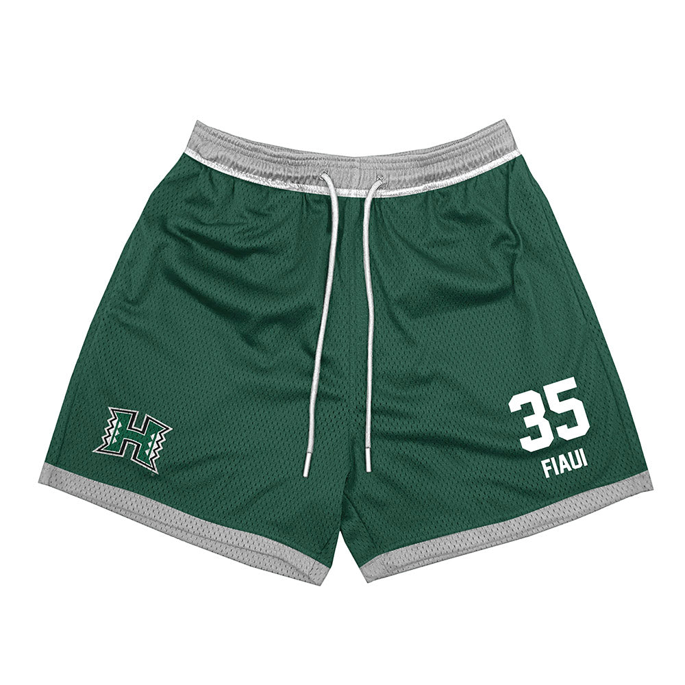 Hawaii - NCAA Football : Junior Fiaui - Green Shorts