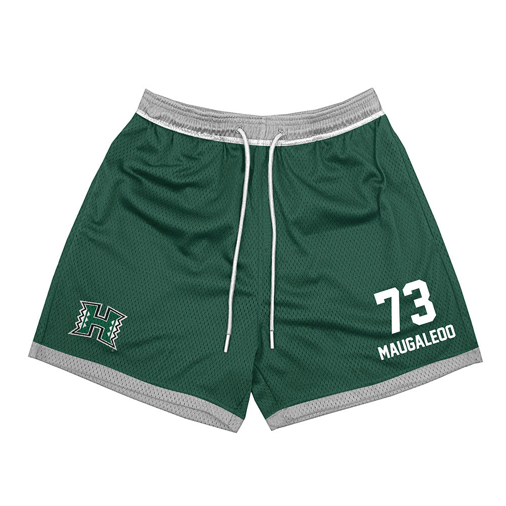 Hawaii - NCAA Football : Isaac Maugaleoo - Green Shorts