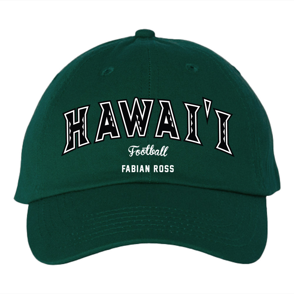 Hawaii - NCAA Football : Fabian Ross - Green Dad Hat