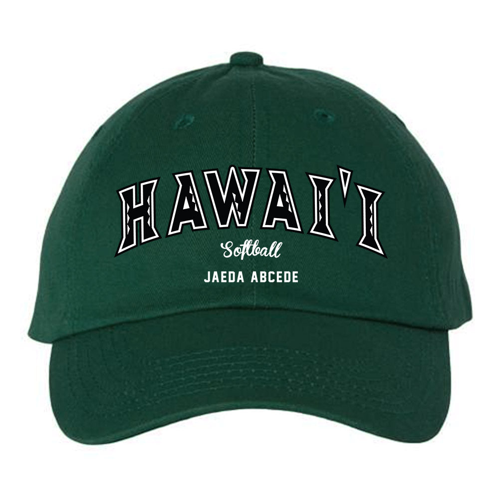 Hawaii - NCAA Softball : Jaeda Abcede - Green Dad Hat-0