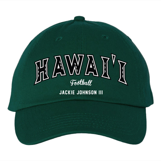 Hawaii - NCAA Football : Jackie Johnson III - Green Dad Hat