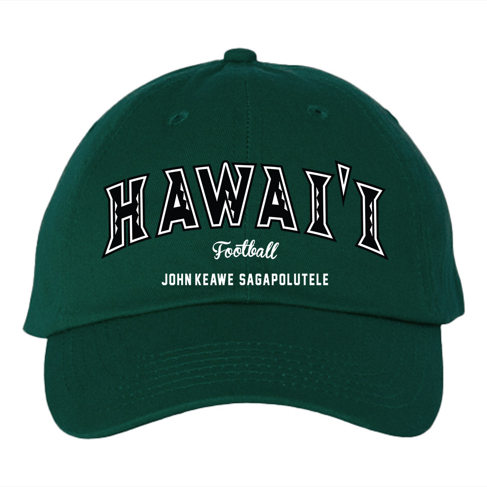 Hawaii - NCAA Football : John-Keawe Sagapolutele - Green Dad Hat