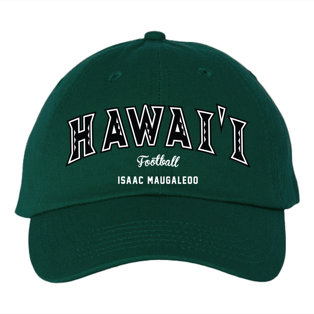 Hawaii - NCAA Football : Isaac Maugaleoo - Green Dad Hat