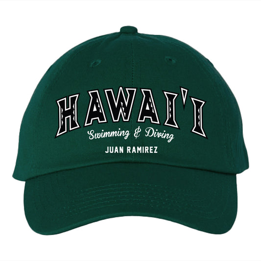 Hawaii - NCAA Men's Swimming & Diving : Juan Ramirez - Green Dad Hat