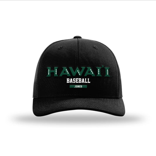 Hawaii - NCAA Baseball : Max Jones - Snapback Trucker Hat-0