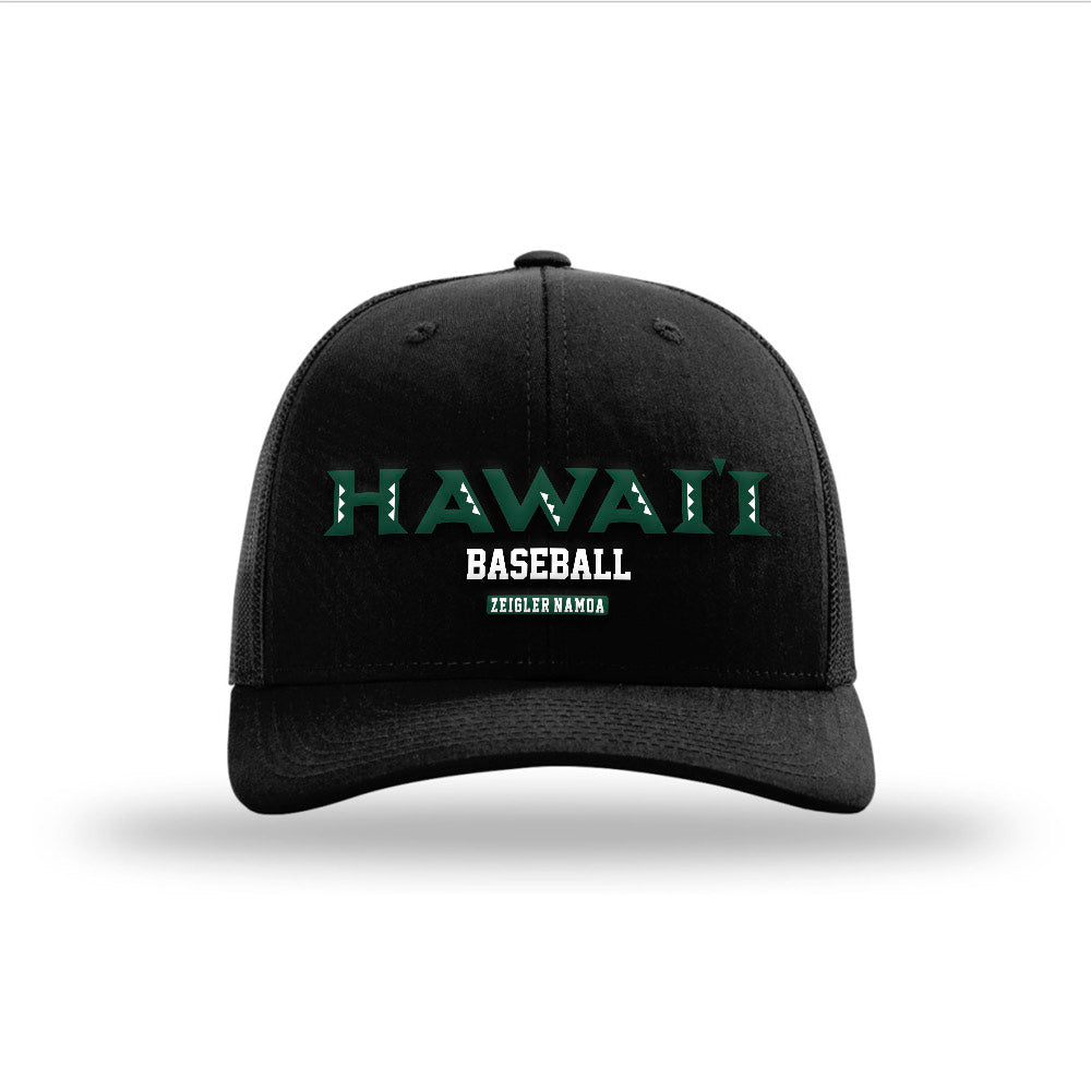 Hawaii - NCAA Baseball : Ben Zeigler-Namoa - Snapback Trucker Hat-0