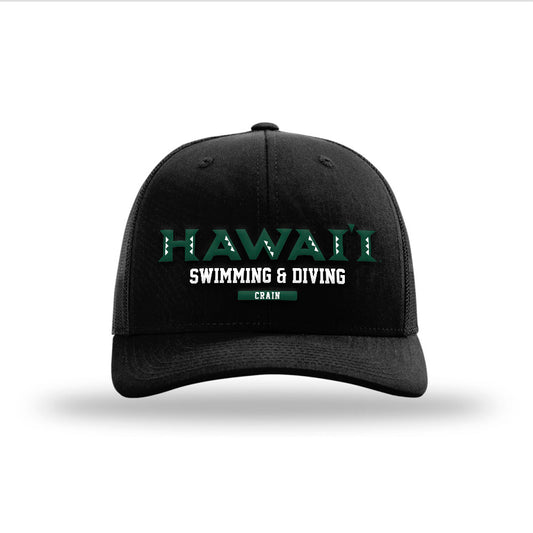 Hawaii - NCAA Men's Swimming & Diving : Daniel Crain - Snapback Trucker Hat-0