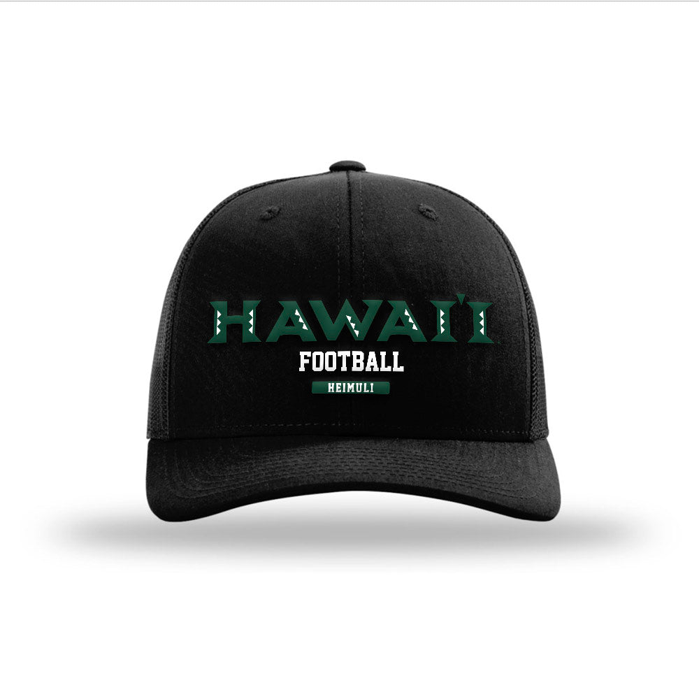 Hawaii - NCAA Football : Jarvis Heimuli - Snapback Trucker Hat-0