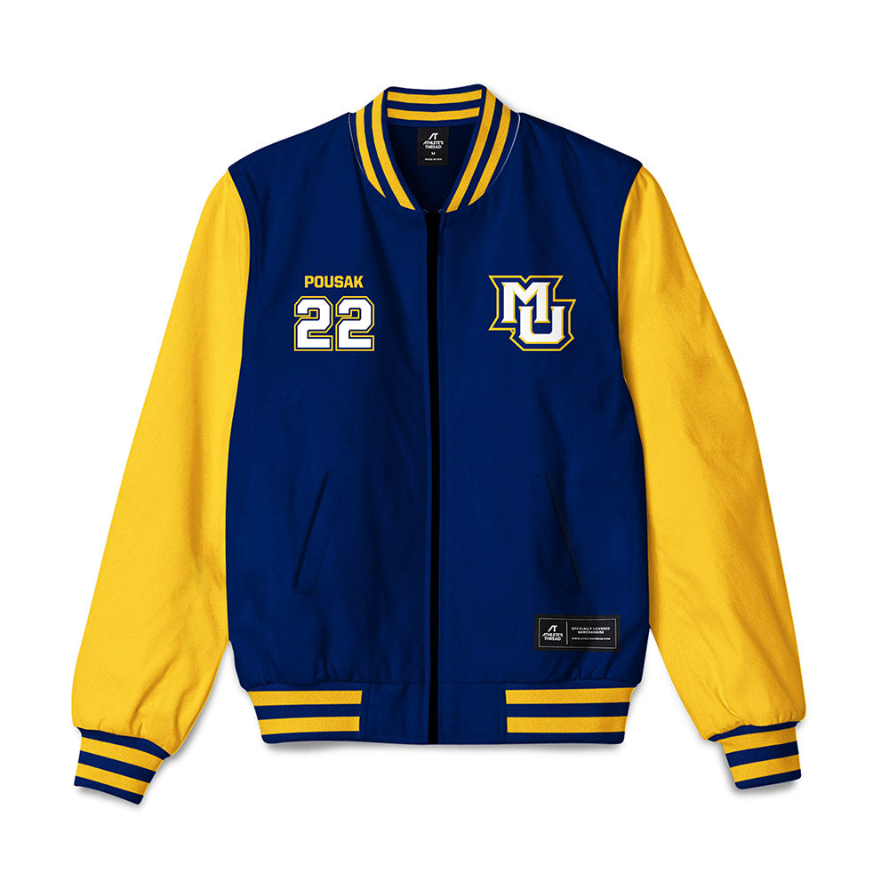 Marquette - NCAA Men's Lacrosse : Ben Pousak - Bomber Jacket-0