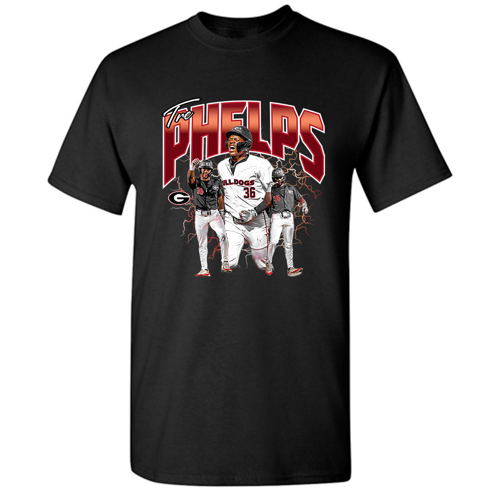 Georgia - NCAA Baseball : Tre Phelps - Player Collage T-Shirt-0