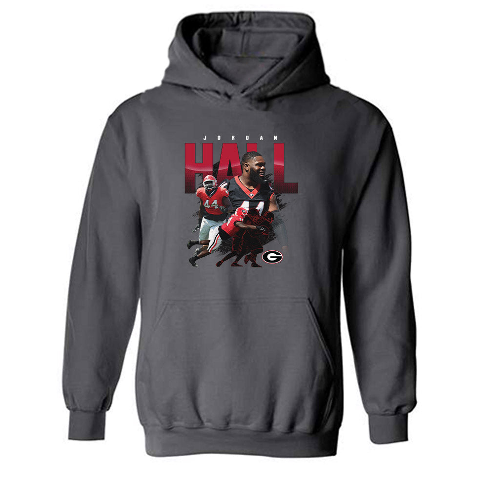 Georgia - NCAA Football : Jordan Hall - Player Collage Hooded Sweatshirt-0