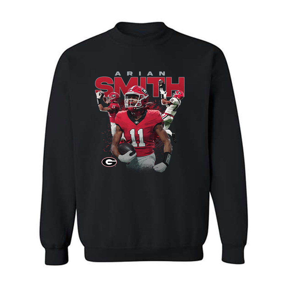 Georgia - NCAA Football : Arian Smith - Player Collage Crewneck Sweatshirt-0