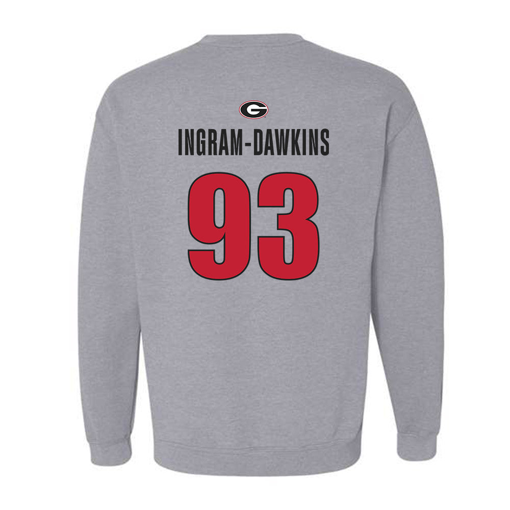 Georgia - NCAA Football : Tyrion Ingram-Dawkins - Classic Shersey Crewneck Sweatshirt-1