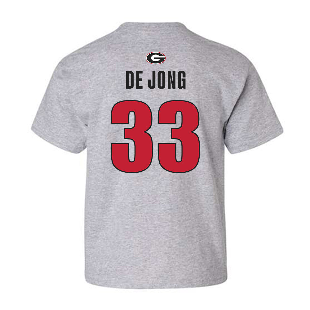 Georgia - NCAA Baseball : Max De Jong - Classic Shersey Youth T-Shirt-1