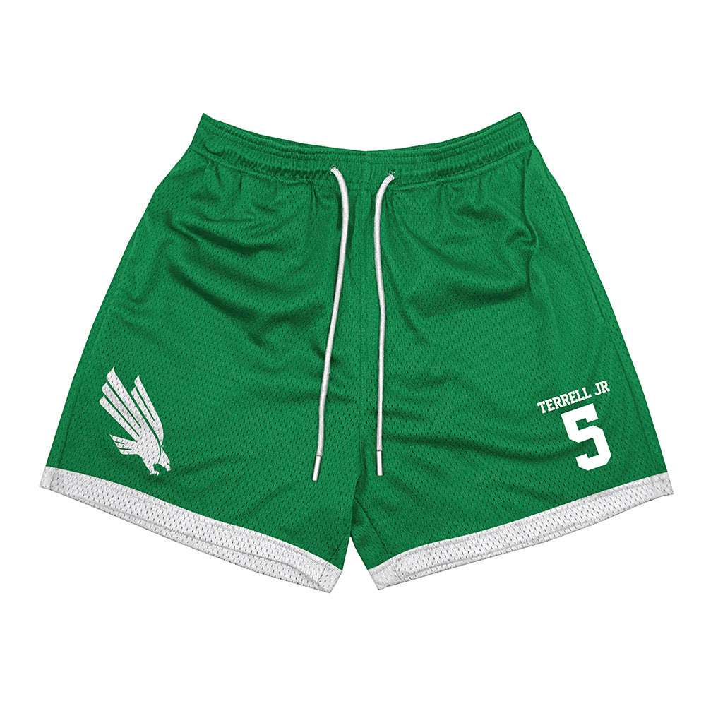 North Texas - NCAA Men's Basketball : david terrell jr - Green Shorts-0