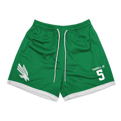 North Texas - NCAA Men's Basketball : david terrell jr - Green Shorts-0