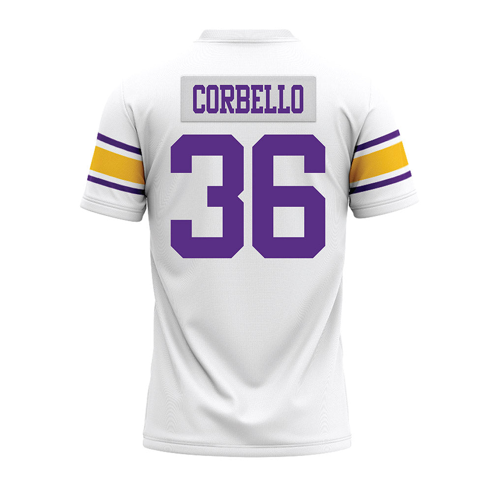 LSU - NCAA Football : Aidan Corbello - White Premium Football Jersey