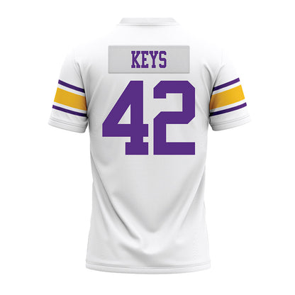 LSU - NCAA Football : Davhon Keys - White Premium Football Jersey