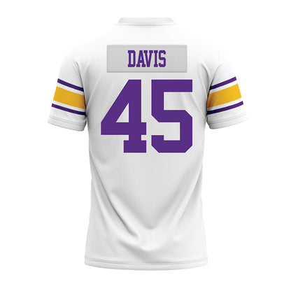 LSU - NCAA Football : Jake Davis - White Premium Football Jersey