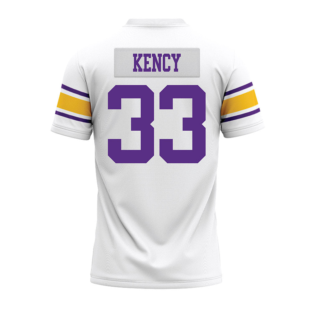 LSU - NCAA Football : David Kency - White Premium Football Jersey-1