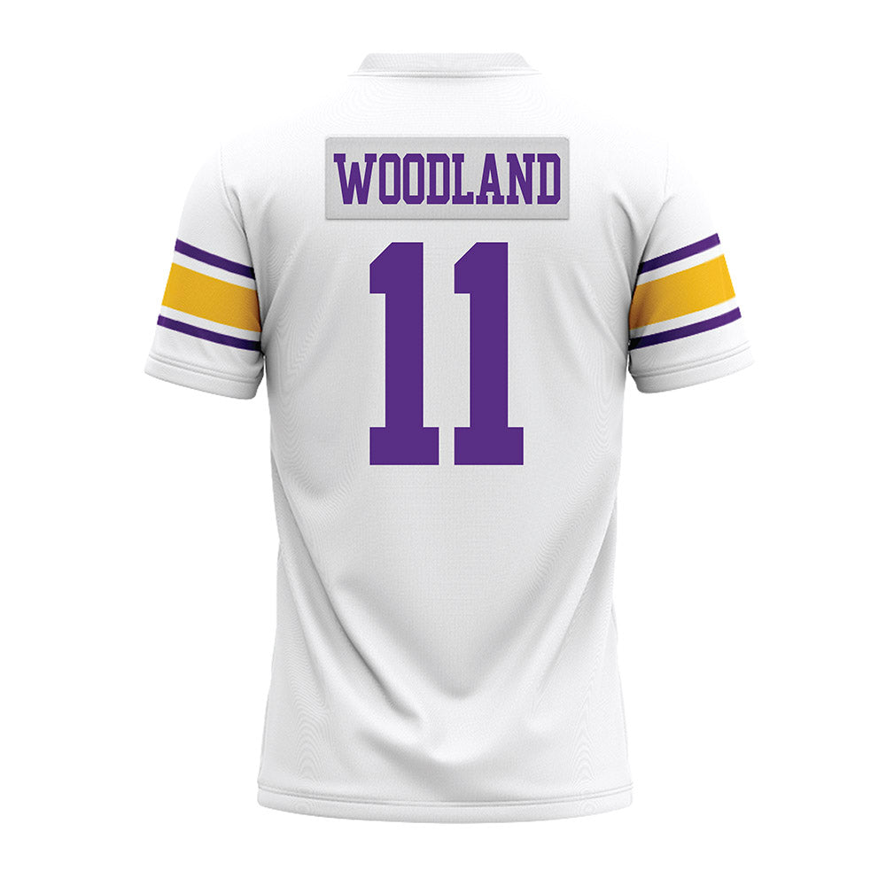 LSU - NCAA Football : PJ Woodland - White Premium Football Jersey