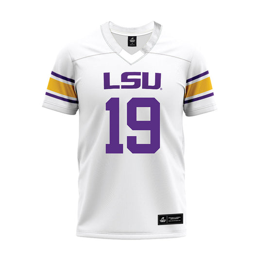 LSU - NCAA Football : Emile Picarella III - White Premium Football Jersey-0