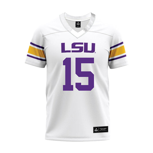 LSU - NCAA Football : Jaiden Braker - White Premium Football Jersey-0