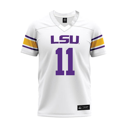 LSU - NCAA Football : PJ Woodland - White Premium Football Jersey