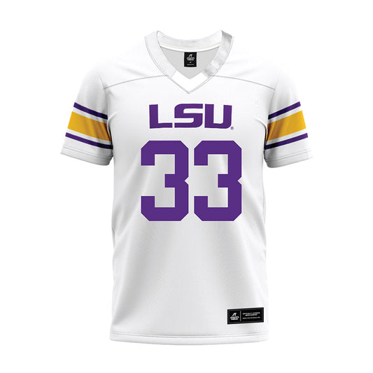 LSU - NCAA Football : David Kency - White Premium Football Jersey-0